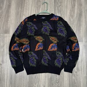 Vintage 90s Atlantic Traders Sweater Fall Leaves Crewneck Adult Medium Korea